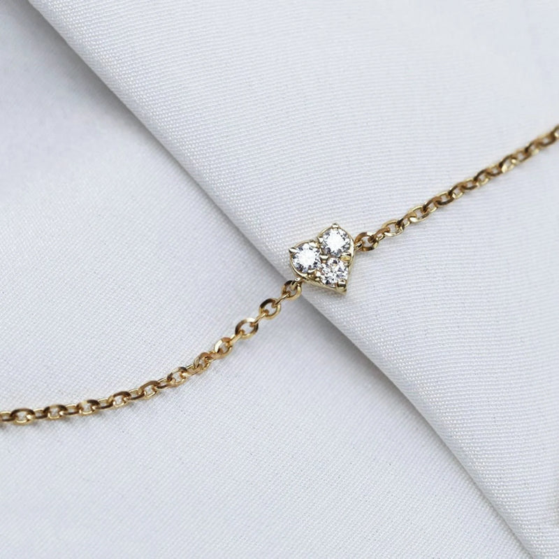 Three Stones Style Bracelet in Gold with Diamond