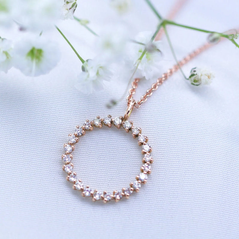 Circle of Life Necklace in Gold with Diamonds