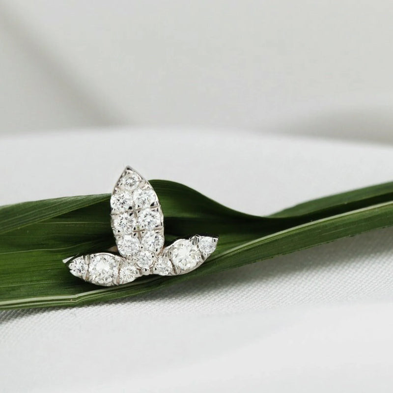 Crown Shaped Earrings in Gold with Diamonds