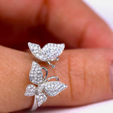 Butterfly Shape Ring in Gold with Diamonds