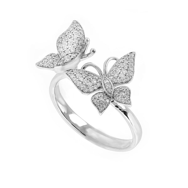Butterfly Shape Ring in Gold with Diamonds