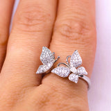 Butterfly Shape Ring in Gold with Diamonds