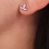 Crown Shaped Earrings in Gold with Diamonds