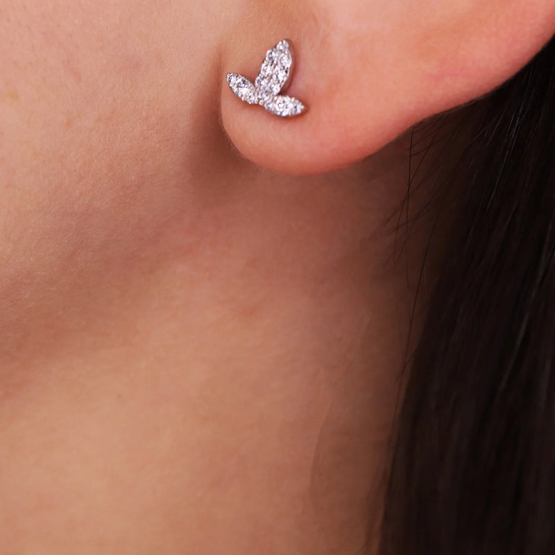 Crown Shaped Earrings in Gold with Diamonds