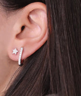 Crown Shaped Halo Style Earrings in Gold with Diamonds