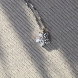 Flower Round Shape Necklace in Gold with Diamonds