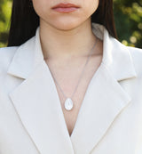 Pave Pear Shape Necklace in Gold with Diamonds
