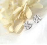 Flower Shaped Earrings in Gold with Diamonds