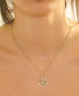 Tree of Life Disc Pendant in Gold with Diamonds