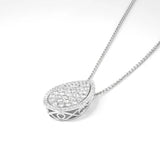 Pave Pear Shape Necklace in Gold with Diamonds