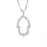 Hamsa Necklace in Gold with Diamonds