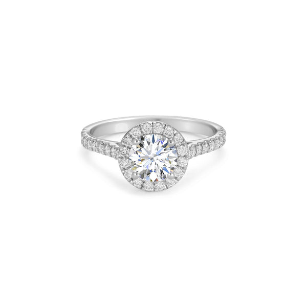 Round Halo Ring in Gold with Diamonds