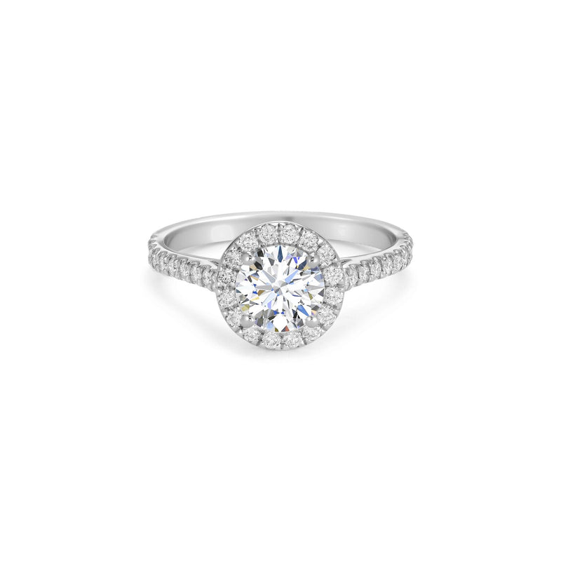Round Halo Ring in Gold with Diamonds