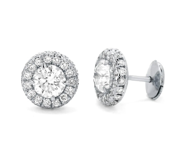 Two Sides Round Earrings in Gold with Diamonds