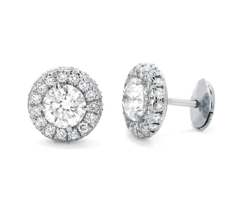 Two Sides Round Earrings in Gold with Diamonds