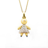 New Mom | Doll Necklace in Gold with Diamonds