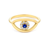 Evil Eye Shape  Ring in Gold with Diamonds