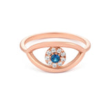 Evil Eye Shape  Ring in Gold with Diamonds