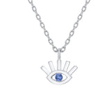 Tiny Evil Eye Shape Necklace in Gold with Diamonds