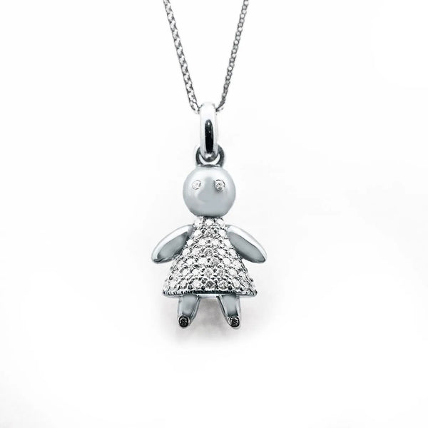 New Mom | Doll Necklace in Gold with Diamonds