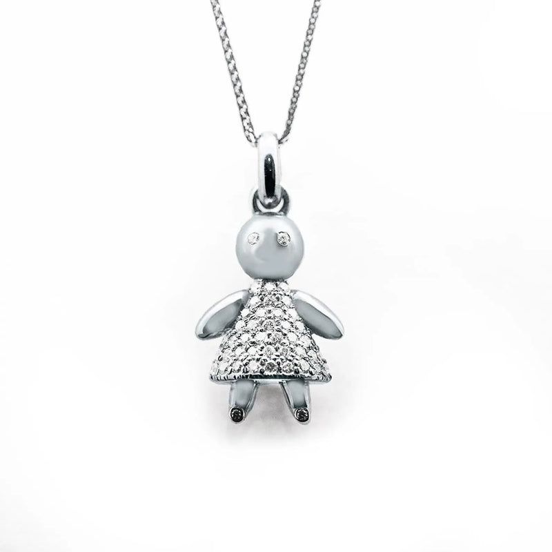 New Mom | Doll Necklace in Gold with Diamonds