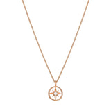 Compass Shape Necklace in Gold with Diamonds