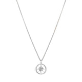 Compass Shape Necklace in Gold with Diamonds
