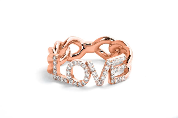 Love Ring in gold with 0.45 Natural diamonds