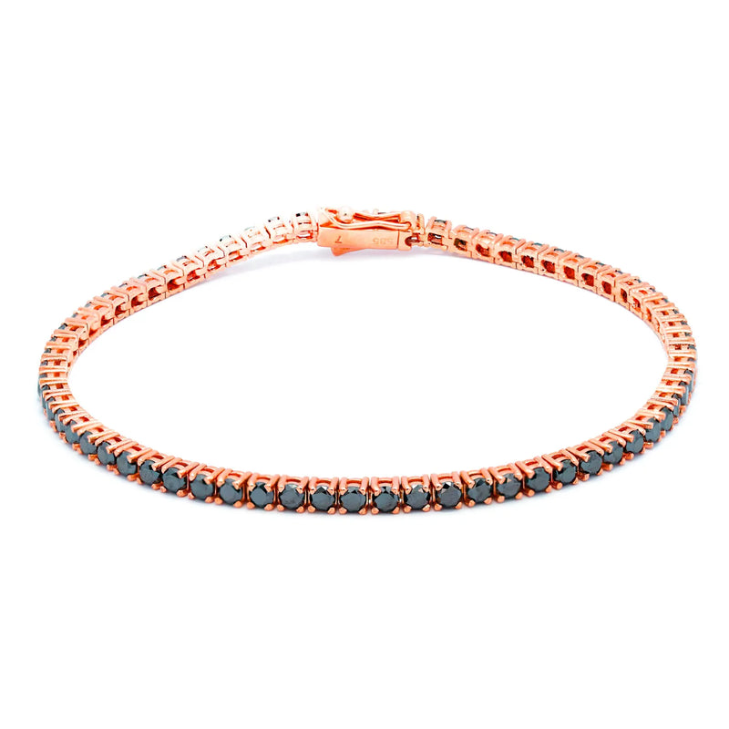 Black Diamond Line Bracelet in Gold