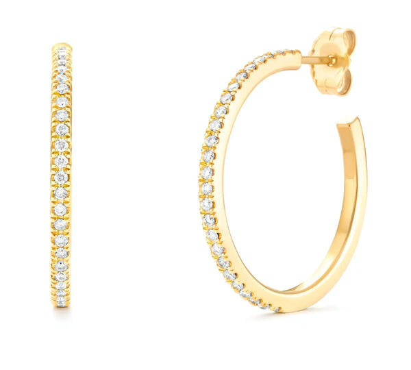Hoop Earrings in Gold with Diamonds