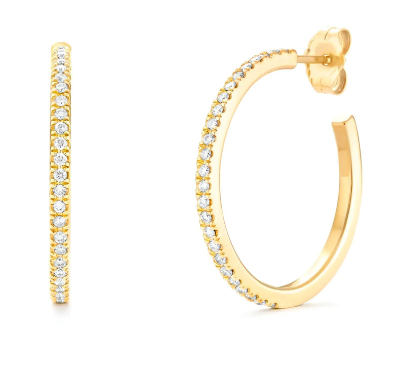 Hoop Earrings in Gold with Diamonds