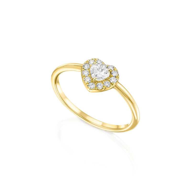 Heart Halo Ring in Gold with Diamonds