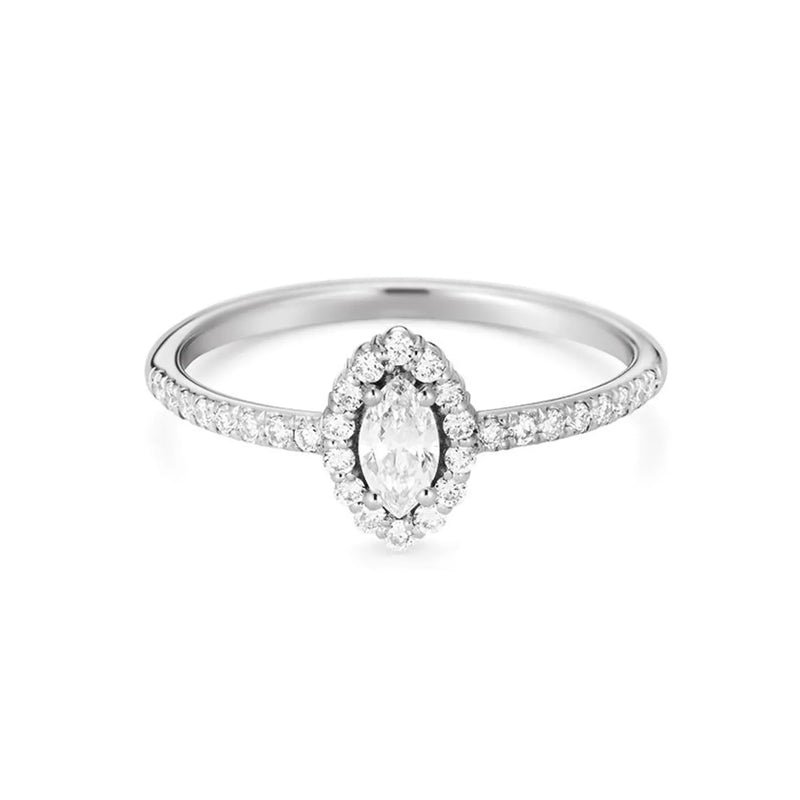 Marquise Shape Vintage Design Ring in Gold with Diamonds