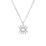 Eye Shape Necklace in Gold with Diamonds