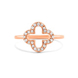 Clover Ring in Gold with Diamonds