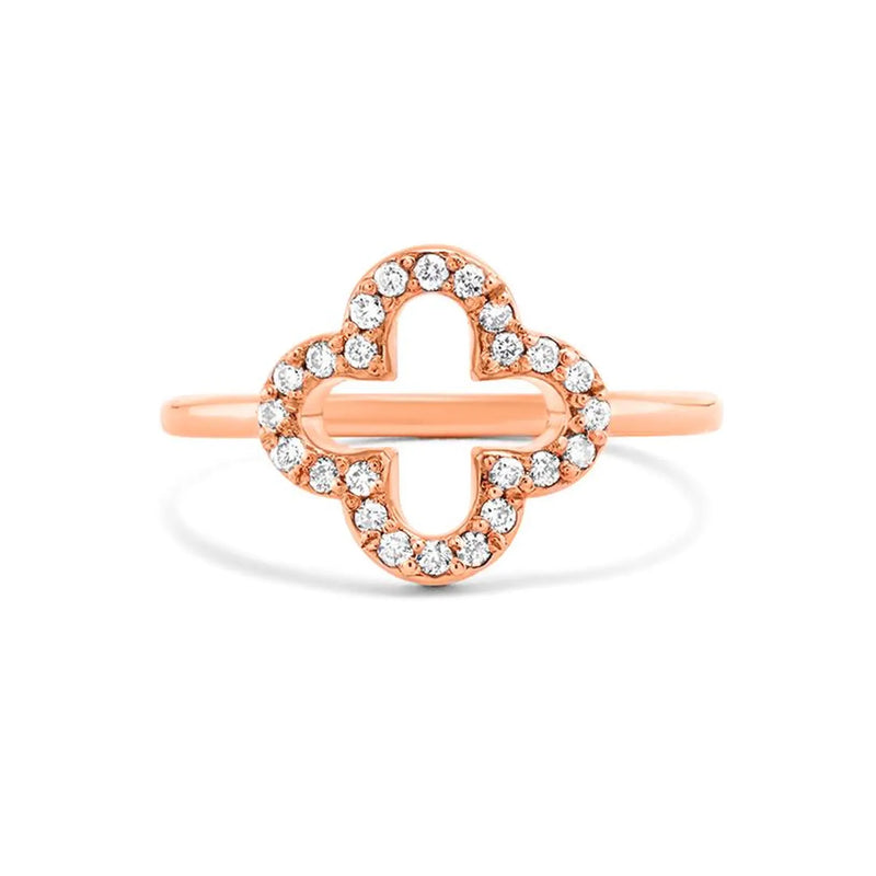 Clover Ring in Gold with Diamonds