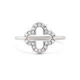 Clover Ring in Gold with Diamonds