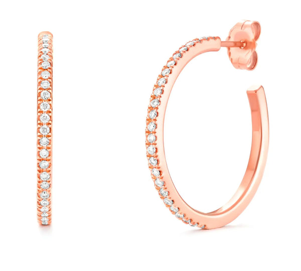 Hoop Earrings in Gold with Diamonds