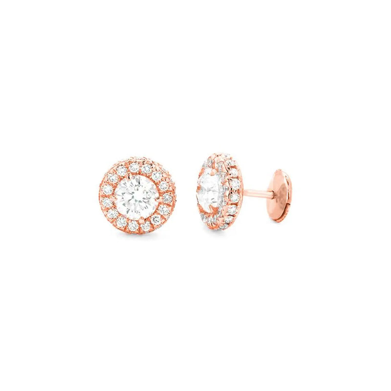 Two Sides Round Earrings in Gold with Diamonds