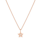 Round Star Shape Necklace in Gold with Diamonds