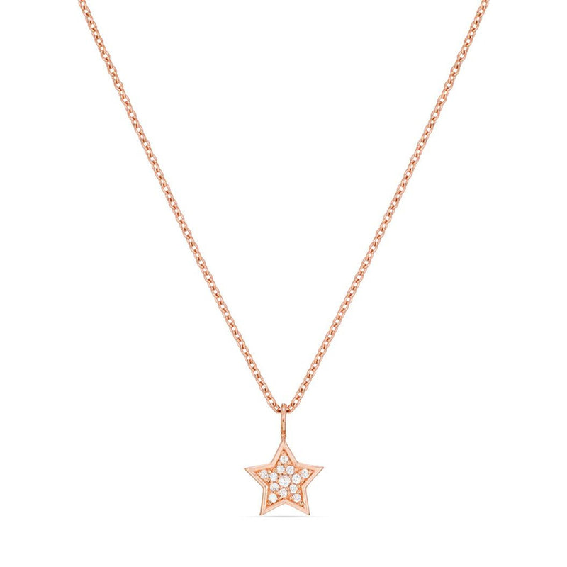 Round Star Shape Necklace in Gold with Diamonds
