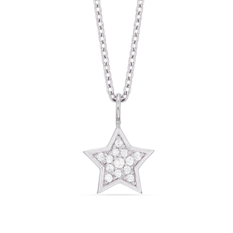 Round Star Shape Necklace in Gold with Diamonds