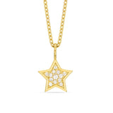 Round Star Shape Necklace in Gold with Diamonds