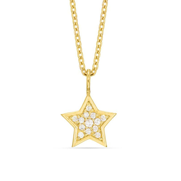 Round Star Shape Necklace in Gold with Diamonds