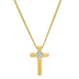 Cross Necklace in Gold with Diamonds
