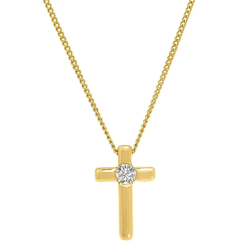 Cross Necklace in Gold with Diamonds