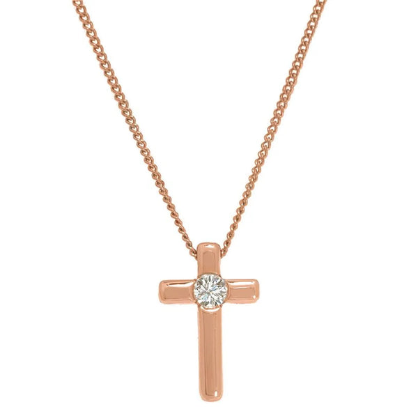 Cross Necklace in Gold with Diamonds
