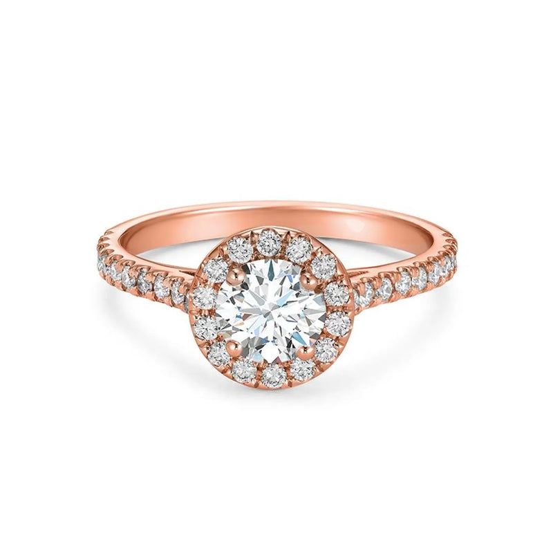 Round Shape Ring in Gold with Diamonds