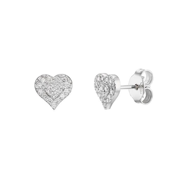 Heart Shape Earrings in Gold with Diamonds