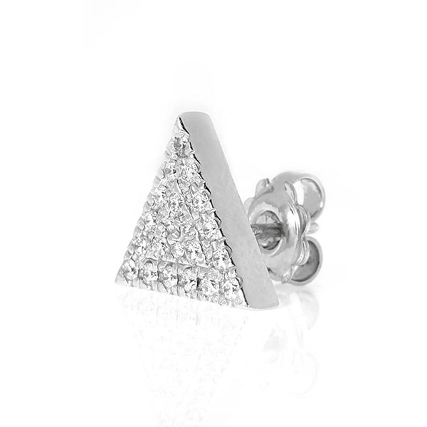 Triangle Shaped Earrings in Gold with Diamonds